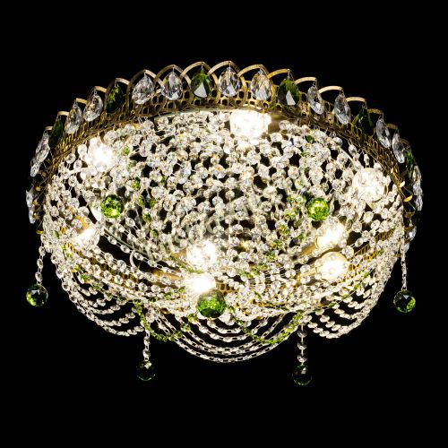 Люстра Жасмин №1 под бронзу зеленая в Саратове Гусь Хрустальный