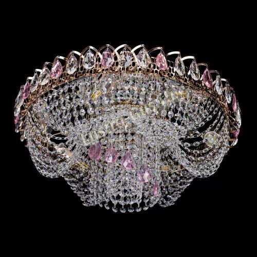 Люстра Жасмин Каскад розовый в Саратове Гусь Хрустальный