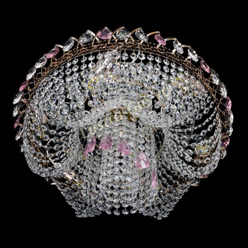 Люстра Жасмин Каскад розовый в Саратове Гусь Хрустальный