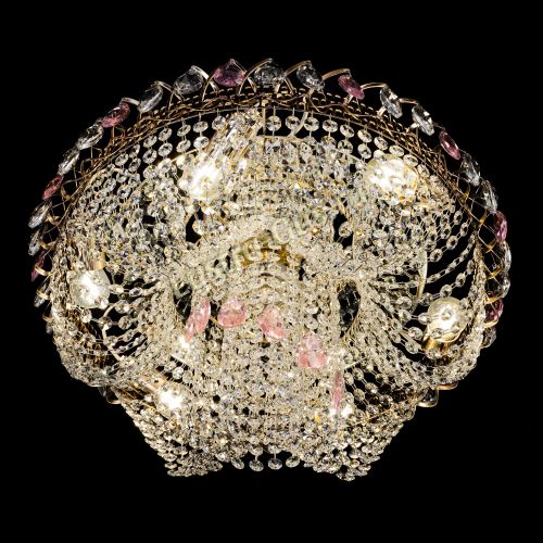 Люстра Жасмин Каскад розовый в Саратове Гусь Хрустальный