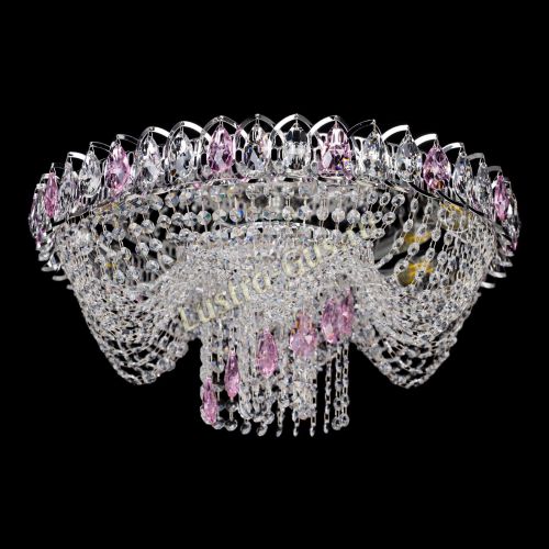 Люстра Жасмин Каскад розовый в Саратове Гусь Хрустальный