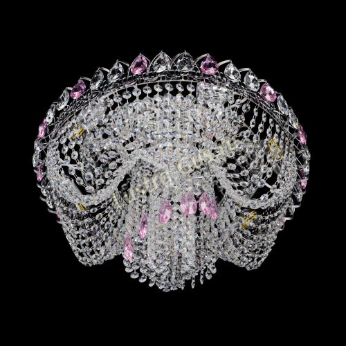 Люстра Жасмин Каскад розовый в Саратове Гусь Хрустальный