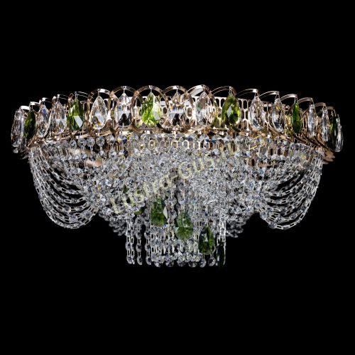 Люстра Жасмин Каскад зеленый в Саратове Гусь Хрустальный