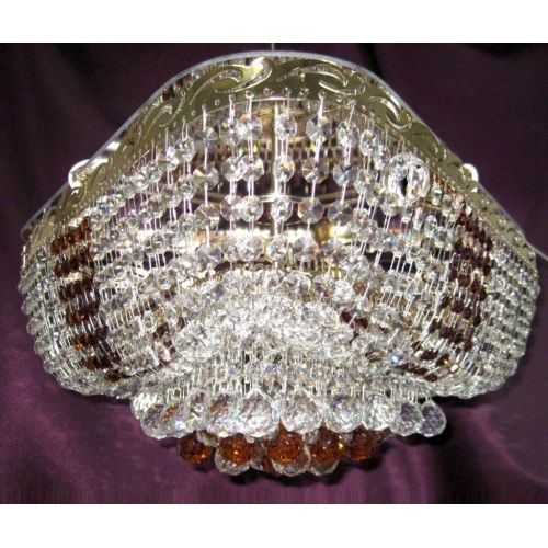 Люстра Капель Треугольник Кулон цветная в Саратове Гусь Хрустальный