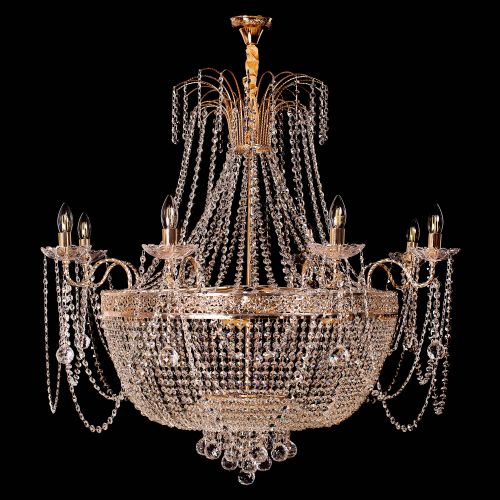 Люстра Валенсия №10 - 16 ламп рожковая в Саратове Гусь Хрустальный