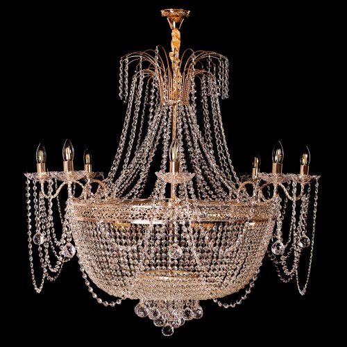 Люстра Валенсия №10 - 16 ламп рожковая в Саратове Гусь Хрустальный